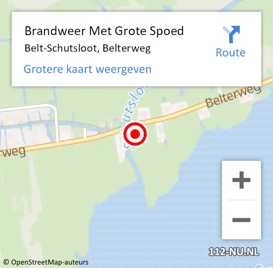 Locatie op kaart van de 112 melding: Brandweer Met Grote Spoed Naar Belt-Schutsloot, Belterweg op 30 maart 2015 11:53