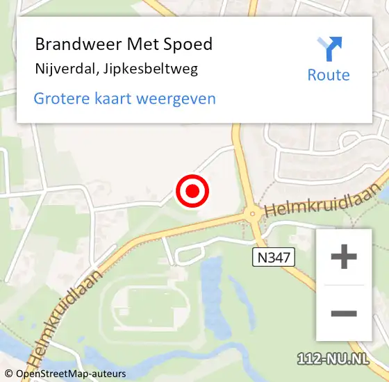Locatie op kaart van de 112 melding: Brandweer Met Spoed Naar Nijverdal, Jipkesbeltweg op 31 maart 2015 08:31