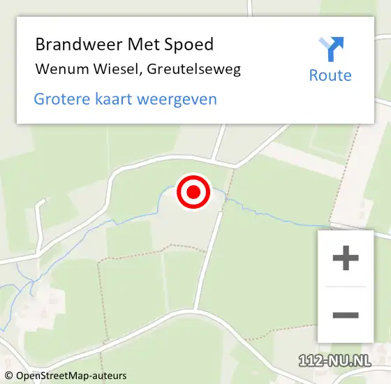 Locatie op kaart van de 112 melding: Brandweer Met Spoed Naar Wenum Wiesel, Greutelseweg op 31 maart 2015 10:15