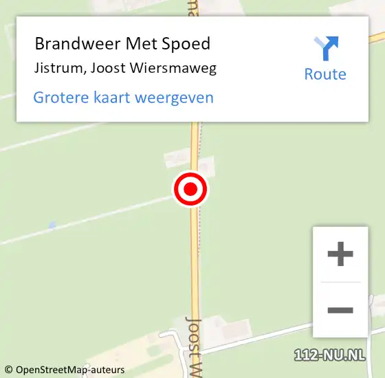 Locatie op kaart van de 112 melding: Brandweer Met Spoed Naar Jistrum, Joost Wiersmaweg op 31 maart 2015 10:39