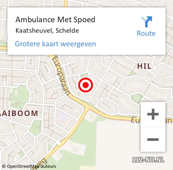 Locatie op kaart van de 112 melding: Ambulance Met Spoed Naar Kaatsheuvel, Schelde op 31 maart 2015 10:54