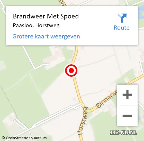 Locatie op kaart van de 112 melding: Brandweer Met Spoed Naar Paasloo, Horstweg op 31 maart 2015 11:22