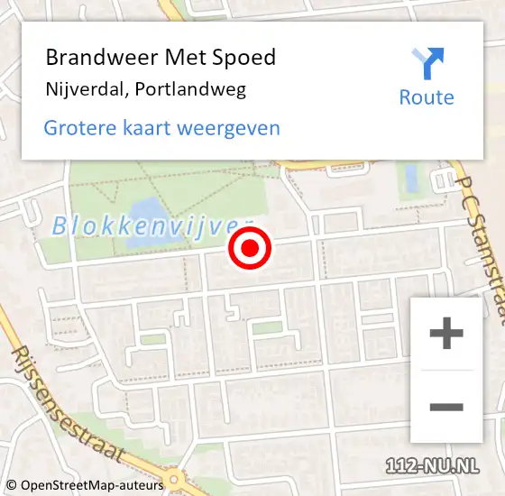 Locatie op kaart van de 112 melding: Brandweer Met Spoed Naar Nijverdal, Portlandweg op 31 maart 2015 13:00