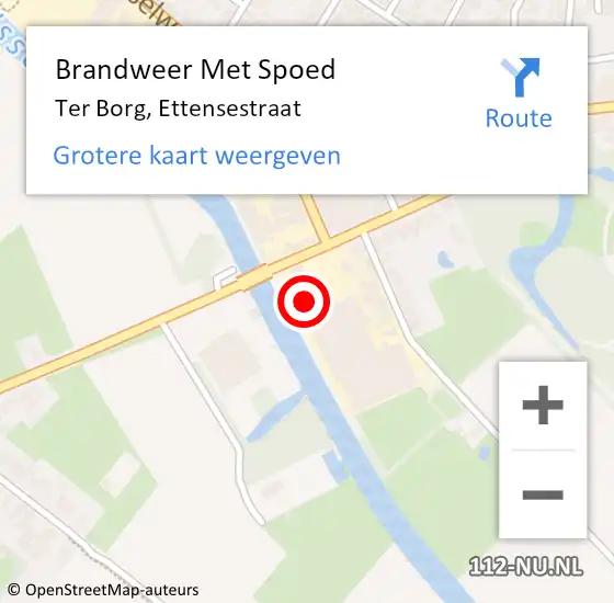 Locatie op kaart van de 112 melding: Brandweer Met Spoed Naar Ter Borg, Ettensestraat op 31 maart 2015 14:23