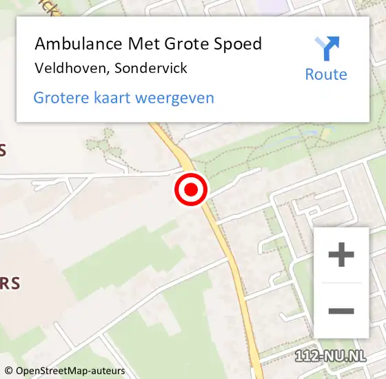 Locatie op kaart van de 112 melding: Ambulance Met Grote Spoed Naar Veldhoven, Sondervick op 31 maart 2015 14:53