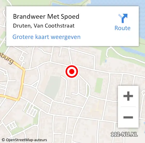 Locatie op kaart van de 112 melding: Brandweer Met Spoed Naar Druten, Van Coothstraat op 31 maart 2015 16:26