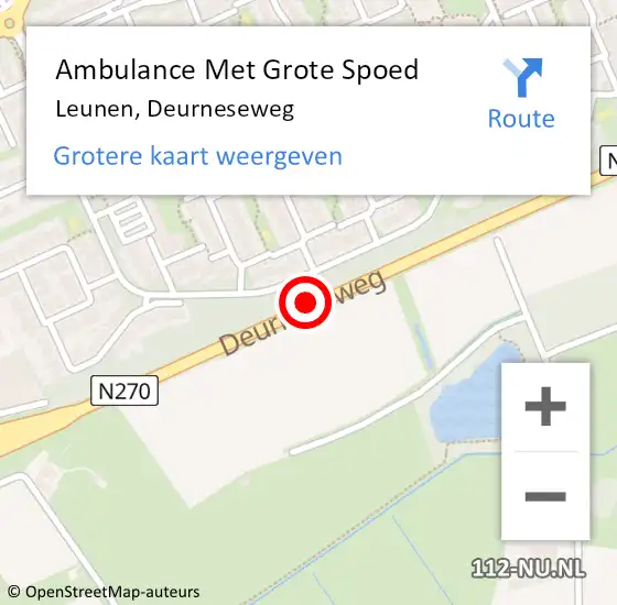 Locatie op kaart van de 112 melding: Ambulance Met Grote Spoed Naar Leunen, Deurneseweg op 31 maart 2015 17:31