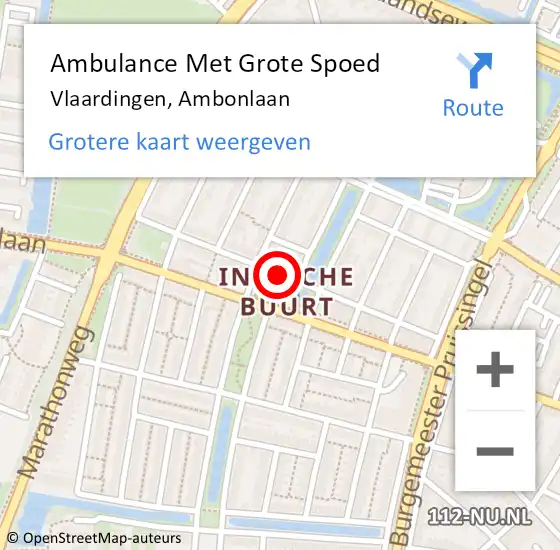 Locatie op kaart van de 112 melding: Ambulance Met Grote Spoed Naar Vlaardingen, Ambonlaan op 31 maart 2015 18:07