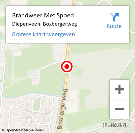 Locatie op kaart van de 112 melding: Brandweer Met Spoed Naar Diepenveen, Boxbergerweg op 31 maart 2015 18:10