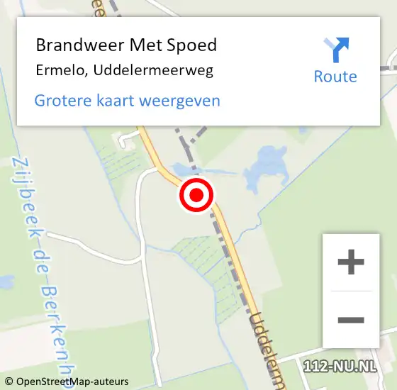 Locatie op kaart van de 112 melding: Brandweer Met Spoed Naar Ermelo, Uddelermeerweg op 31 maart 2015 18:45