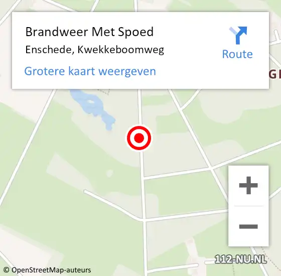 Locatie op kaart van de 112 melding: Brandweer Met Spoed Naar Enschede, Kwekkeboomweg op 31 maart 2015 22:23