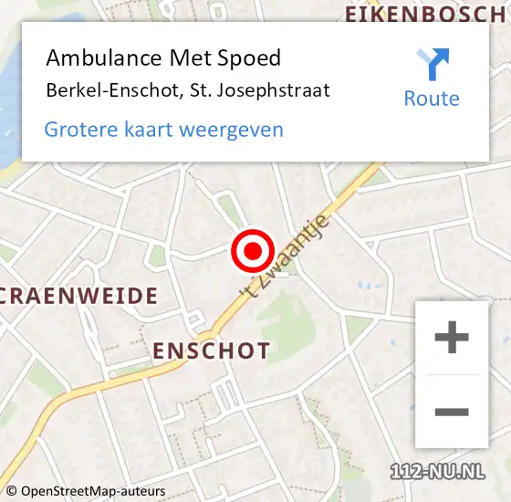 Locatie op kaart van de 112 melding: Ambulance Met Spoed Naar Berkel-Enschot, St. Josephstraat op 1 april 2015 13:56