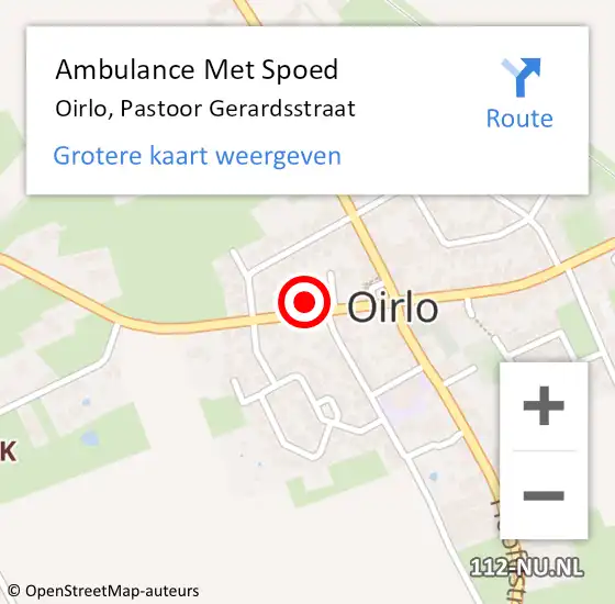 Locatie op kaart van de 112 melding: Ambulance Met Spoed Naar Oirlo, Pastoor Gerardsstraat op 2 april 2015 10:49