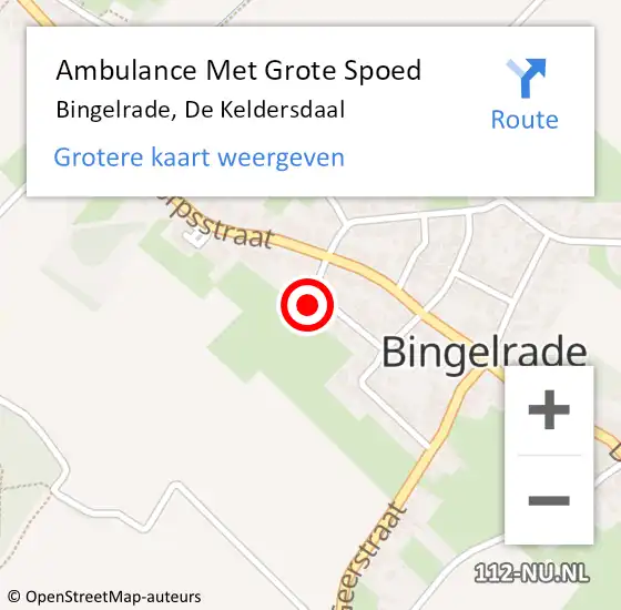 Locatie op kaart van de 112 melding: Ambulance Met Grote Spoed Naar Bingelrade, De Keldersdaal op 11 september 2013 17:59
