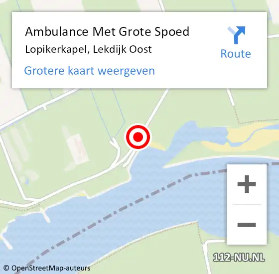 Locatie op kaart van de 112 melding: Ambulance Met Grote Spoed Naar Lopikerkapel, Lekdijk Oost op 4 april 2015 11:33