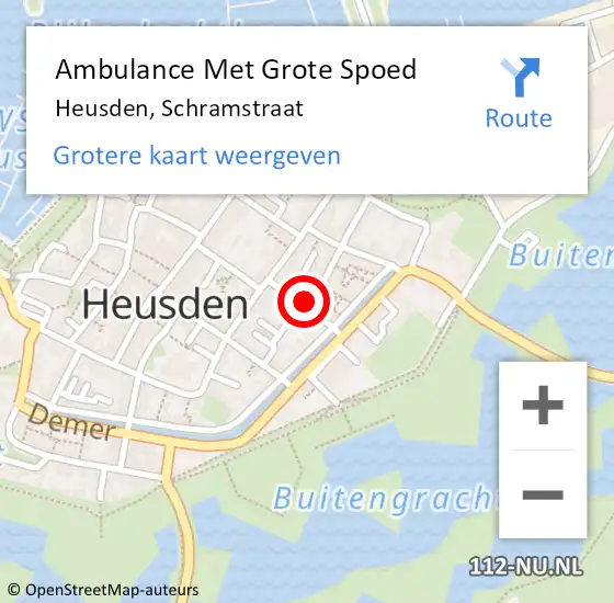 Locatie op kaart van de 112 melding: Ambulance Met Grote Spoed Naar Heusden, Schramstraat op 4 april 2015 14:22