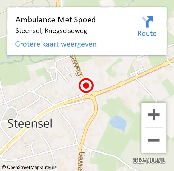 Locatie op kaart van de 112 melding: Ambulance Met Spoed Naar Steensel, Knegselseweg op 4 april 2015 15:09