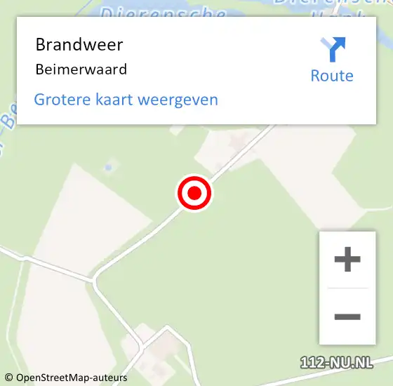 Locatie op kaart van de 112 melding: Brandweer Beimerwaard op 5 april 2015 21:03