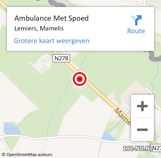 Locatie op kaart van de 112 melding: Ambulance Met Spoed Naar Lemiers, Mamelis op 6 april 2015 17:10