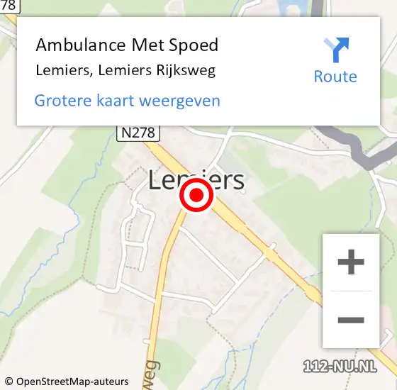 Locatie op kaart van de 112 melding: Ambulance Met Spoed Naar Lemiers, Lemiers Rijksweg op 6 april 2015 17:55