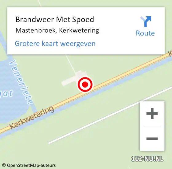 Locatie op kaart van de 112 melding: Brandweer Met Spoed Naar Mastenbroek, Kerkwetering op 6 april 2015 18:04