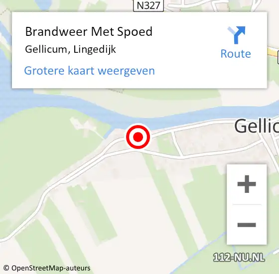 Locatie op kaart van de 112 melding: Brandweer Met Spoed Naar Gellicum, Lingedijk op 9 april 2015 17:41