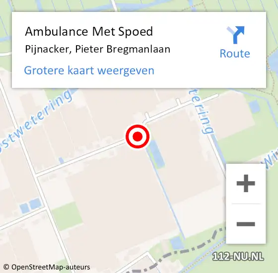 Locatie op kaart van de 112 melding: Ambulance Met Spoed Naar Pijnacker, Pieter Bregmanlaan op 9 april 2015 20:03