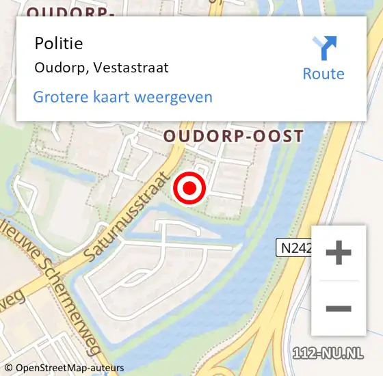 Locatie op kaart van de 112 melding: Politie Oudorp, Vestastraat op 10 april 2015 17:59