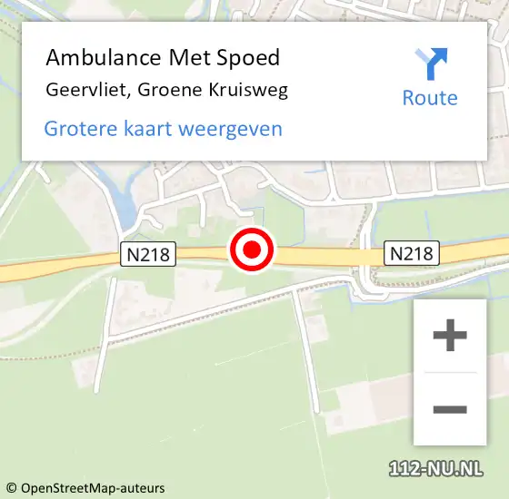 Locatie op kaart van de 112 melding: Ambulance Met Spoed Naar Geervliet, Groene Kruisweg op 4 november 2013 17:07