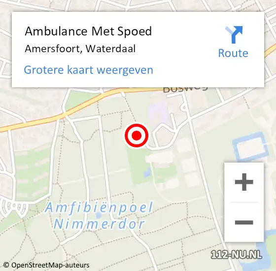 Locatie op kaart van de 112 melding: Ambulance Met Spoed Naar Amersfoort, Waterdaal op 12 april 2015 01:44