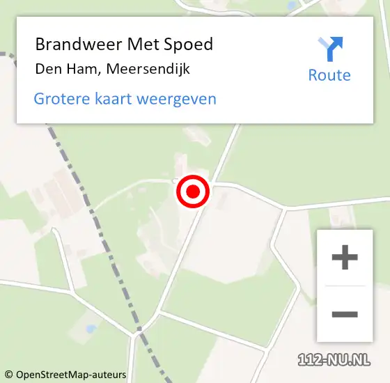 Locatie op kaart van de 112 melding: Brandweer Met Spoed Naar Den Ham, Meersendijk op 4 november 2013 18:54