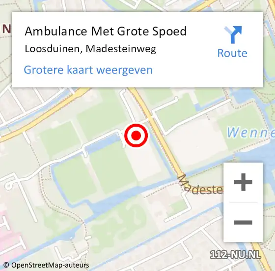 Locatie op kaart van de 112 melding: Ambulance Met Grote Spoed Naar Loosduinen, Madesteinweg op 4 november 2013 20:06