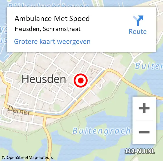 Locatie op kaart van de 112 melding: Ambulance Met Spoed Naar Heusden, Schramstraat op 13 april 2015 08:07