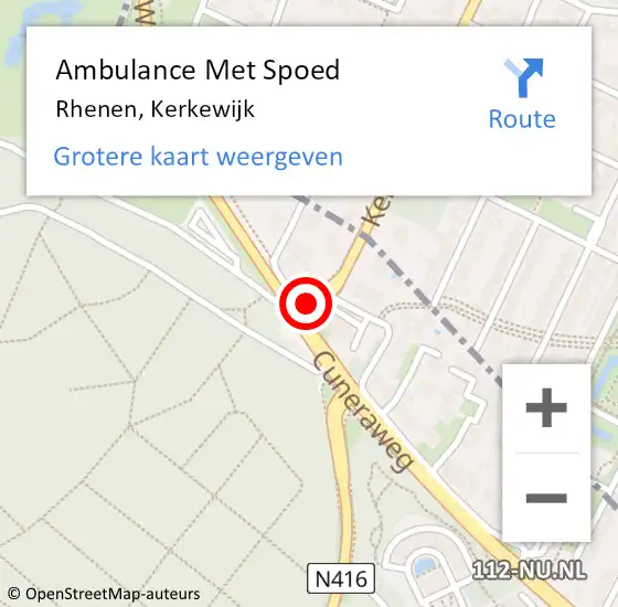 Locatie op kaart van de 112 melding: Ambulance Met Spoed Naar Rhenen, Kerkewijk op 14 april 2015 20:11