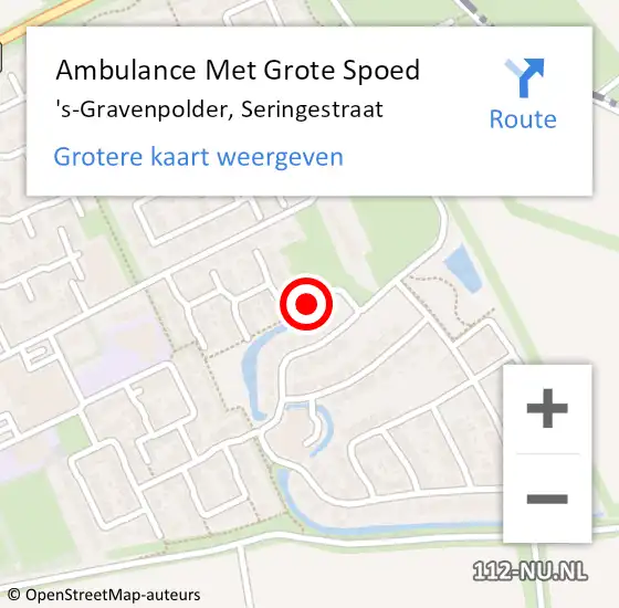 Locatie op kaart van de 112 melding: Ambulance Met Grote Spoed Naar 's-Gravenpolder, Seringestraat op 14 april 2015 21:57