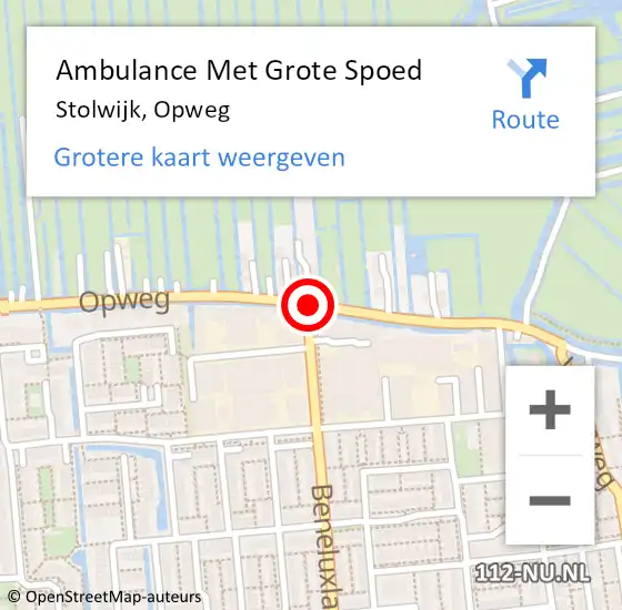 Locatie op kaart van de 112 melding: Ambulance Met Grote Spoed Naar Stolwijk, Opweg op 15 april 2015 14:29