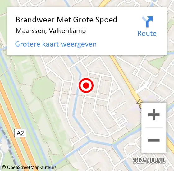 Locatie op kaart van de 112 melding: Brandweer Met Grote Spoed Naar Maarssen, Valkenkamp op 5 november 2013 08:44