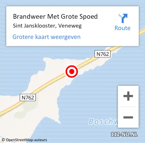 Locatie op kaart van de 112 melding: Brandweer Met Grote Spoed Naar Sint Jansklooster, Veneweg op 16 april 2015 15:55
