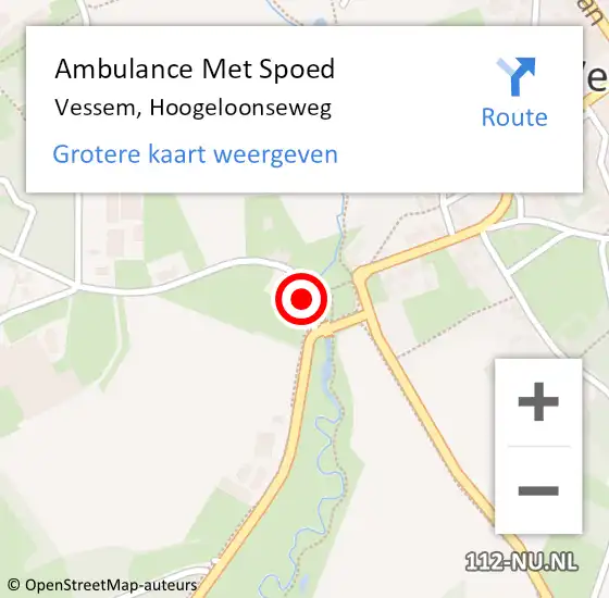 Locatie op kaart van de 112 melding: Ambulance Met Spoed Naar Vessem, Hoogeloonseweg op 16 april 2015 16:21