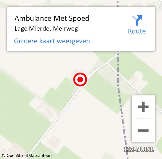 Locatie op kaart van de 112 melding: Ambulance Met Spoed Naar Lage Mierde, Meirweg op 16 april 2015 20:06