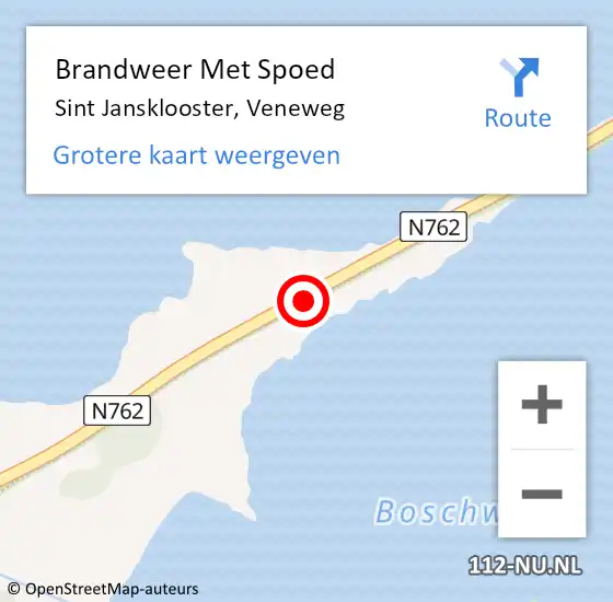 Locatie op kaart van de 112 melding: Brandweer Met Spoed Naar Sint Jansklooster, Veneweg op 16 april 2015 23:46