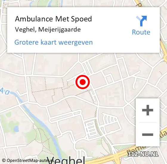 Locatie op kaart van de 112 melding: Ambulance Met Spoed Naar Veghel, Meijerijgaarde op 5 november 2013 10:13