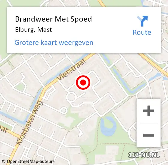 Locatie op kaart van de 112 melding: Brandweer Met Spoed Naar Elburg, Mast op 17 april 2015 00:09