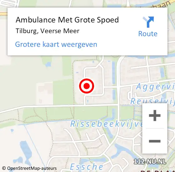 Locatie op kaart van de 112 melding: Ambulance Met Grote Spoed Naar Tilburg, Veerse Meer op 17 april 2015 10:27