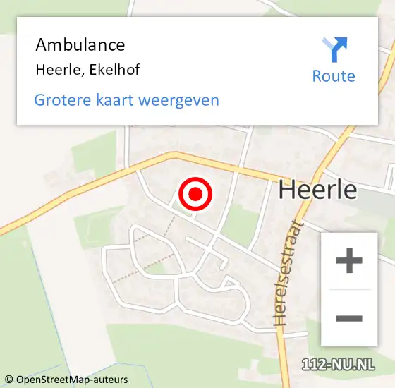 Locatie op kaart van de 112 melding: Ambulance Heerle, Ekelhof op 17 april 2015 15:12
