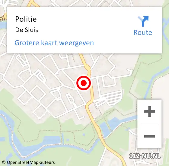 Locatie op kaart van de 112 melding: Politie De Sluis op 18 april 2015 12:46