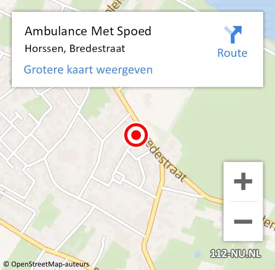 Locatie op kaart van de 112 melding: Ambulance Met Spoed Naar Horssen, Bredestraat op 18 april 2015 14:57