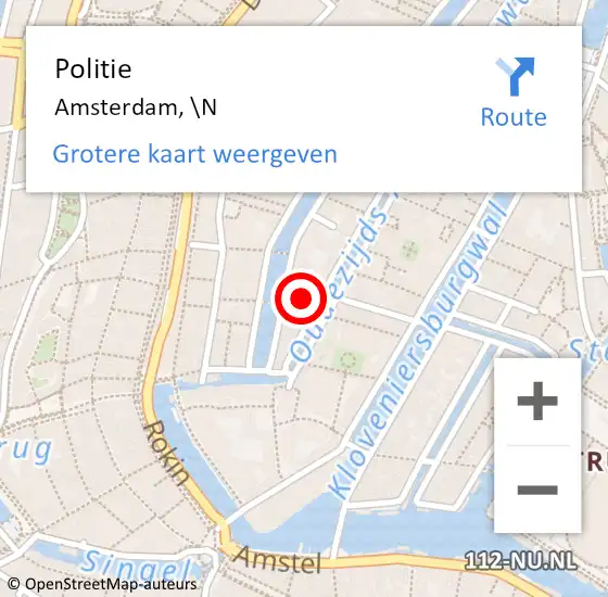 Locatie op kaart van de 112 melding: Politie Amsterdam, \N op 18 april 2015 16:26