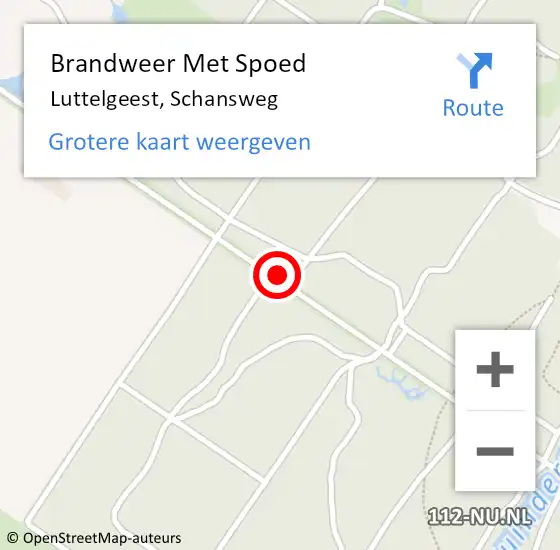 Locatie op kaart van de 112 melding: Brandweer Met Spoed Naar Luttelgeest, Schansweg op 19 april 2015 18:10