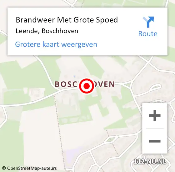 Locatie op kaart van de 112 melding: Brandweer Met Grote Spoed Naar Boschhoven op 20 april 2015 13:01